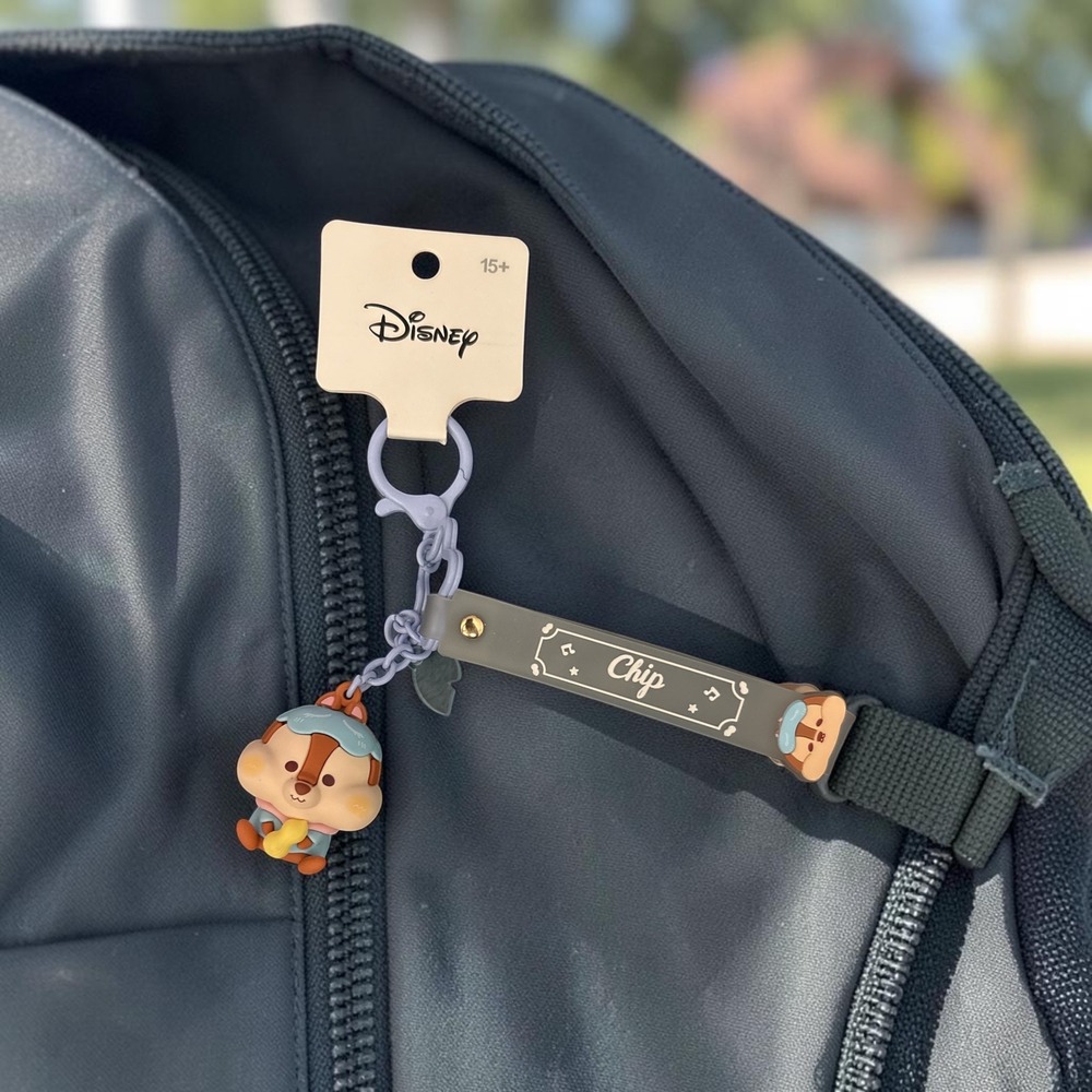 Miniso Disney Chip n Dale Pajama Theme Keychain Chip Figure Wristlet Bag Charm